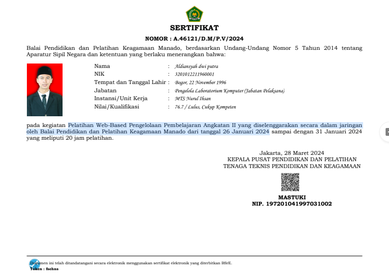 Pelatihan Web-Based Pengelolaan pembelajaran Angkatan II
